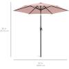 imageBest Choice Products 75ft HeavyDuty Round Outdoor Market Table Patio Umbrella wSteel Pole Push Button Tilt Easy Crank Lift  Sky BlueRose Quartz
