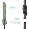 imageBest Choice Products 75ft HeavyDuty Round Outdoor Market Table Patio Umbrella wSteel Pole Push Button Tilt Easy Crank Lift  Sky BlueSage Green