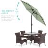 imageBest Choice Products 75ft HeavyDuty Round Outdoor Market Table Patio Umbrella wSteel Pole Push Button Tilt Easy Crank Lift  Sky BlueSage Green