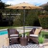 imageBest Choice Products 75ft HeavyDuty Round Outdoor Market Table Patio Umbrella wSteel Pole Push Button Tilt Easy Crank Lift  Sky BlueSand