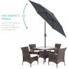 imageBest Choice Products 75ft HeavyDuty Round Outdoor Market Table Patio Umbrella wSteel Pole Push Button Tilt Easy Crank Lift  Sky BlueSlate