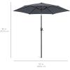 imageBest Choice Products 75ft HeavyDuty Round Outdoor Market Table Patio Umbrella wSteel Pole Push Button Tilt Easy Crank Lift  Sky BlueSlate