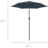 imageBest Choice Products 75ft HeavyDuty Round Outdoor Market Table Patio Umbrella wSteel Pole Push Button Tilt Easy Crank Lift  Sky BlueSlate Blue