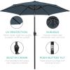 imageBest Choice Products 75ft HeavyDuty Round Outdoor Market Table Patio Umbrella wSteel Pole Push Button Tilt Easy Crank Lift  Sky BlueSlate Blue