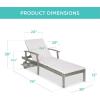 imageBest Choice Products 79x26in Acacia Wood Chaise Lounge Chair Recliner Outdoor Furniture for Patio Poolside wSlideOut Side Table FoamPadded Cushion Adjustable Backrest Wheels  CreamGrayCream