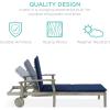 imageBest Choice Products 79x26in Acacia Wood Chaise Lounge Chair Recliner Outdoor Furniture for Patio Poolside wSlideOut Side Table FoamPadded Cushion Adjustable Backrest Wheels  CreamGrayNavy