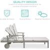 imageBest Choice Products 79x26in Acacia Wood Chaise Lounge Chair Recliner Outdoor Furniture for Patio Poolside wSlideOut Side Table FoamPadded Cushion Adjustable Backrest Wheels  CreamGrayCream