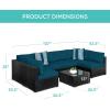imageBest Choice Products 7Piece Modular Outdoor Sectional Wicker Patio Conversation Set w 2 Pillows Coffee Table Cover Included  TaupePistachioBlackPeacock
