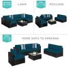 imageBest Choice Products 7Piece Modular Outdoor Sectional Wicker Patio Conversation Set w 2 Pillows Coffee Table Cover Included  TaupePistachioBlackPeacock