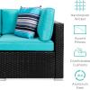 imageBest Choice Products 7Piece Modular Outdoor Sectional Wicker Patio Conversation Set w 2 Pillows Coffee Table Cover Included  TaupePistachioBlackTeal