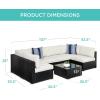 imageBest Choice Products 7Piece Modular Outdoor Sectional Wicker Patio Conversation Set w 2 Pillows Coffee Table Cover Included  TaupePistachioBlackWhite Sand