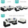 imageBest Choice Products 7Piece Modular Outdoor Sectional Wicker Patio Conversation Set w 2 Pillows Coffee Table Cover Included  TaupePistachioBlackWhite Sand