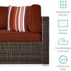 imageBest Choice Products 7Piece Modular Outdoor Sectional Wicker Patio Conversation Set w 2 Pillows Coffee Table Cover Included  TaupePistachioBrownDark Rust