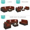imageBest Choice Products 7Piece Modular Outdoor Sectional Wicker Patio Conversation Set w 2 Pillows Coffee Table Cover Included  TaupePistachioBrownDark Rust