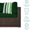 imageBest Choice Products 7Piece Modular Outdoor Sectional Wicker Patio Conversation Set w 2 Pillows Coffee Table Cover Included  TaupePistachioBrownMidnight Green
