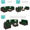 imageBest Choice Products 7Piece Modular Outdoor Sectional Wicker Patio Conversation Set w 2 Pillows Coffee Table Cover Included  TaupePistachioBrownMidnight Green