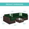 imageBest Choice Products 7Piece Modular Outdoor Sectional Wicker Patio Conversation Set w 2 Pillows Coffee Table Cover Included  TaupePistachioBrownMidnight Green