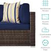 imageBest Choice Products 7Piece Modular Outdoor Sectional Wicker Patio Conversation Set w 2 Pillows Coffee Table Cover Included  TaupePistachioBrownNavy