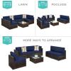 imageBest Choice Products 7Piece Modular Outdoor Sectional Wicker Patio Conversation Set w 2 Pillows Coffee Table Cover Included  TaupePistachioBrownNavy