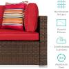 imageBest Choice Products 7Piece Modular Outdoor Sectional Wicker Patio Conversation Set w 2 Pillows Coffee Table Cover Included  TaupePistachioBrownRed