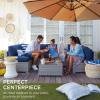 imageBest Choice Products 7Piece Modular Outdoor Sectional Wicker Patio Conversation Set w 2 Pillows Coffee Table Cover Included  TaupePistachioBrownTan