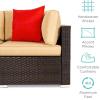 imageBest Choice Products 7Piece Modular Outdoor Sectional Wicker Patio Conversation Set w 2 Pillows Coffee Table Cover Included  TaupePistachioBrownTan