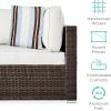 imageBest Choice Products 7Piece Modular Outdoor Sectional Wicker Patio Conversation Set w 2 Pillows Coffee Table Cover Included  TaupePistachioBrownWhite Sand