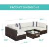 imageBest Choice Products 7Piece Modular Outdoor Sectional Wicker Patio Conversation Set w 2 Pillows Coffee Table Cover Included  TaupePistachioBrownWhite Sand