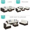 imageBest Choice Products 7Piece Modular Outdoor Sectional Wicker Patio Conversation Set w 2 Pillows Coffee Table Cover Included  TaupePistachioBrownWhite Sand