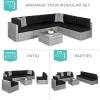 imageBest Choice Products 7Piece Modular Outdoor Sectional Wicker Patio Conversation Set w 2 Pillows Coffee Table Cover Included  TaupePistachioGrayBlack