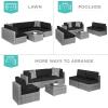 imageBest Choice Products 7Piece Modular Outdoor Sectional Wicker Patio Conversation Set w 2 Pillows Coffee Table Cover Included  TaupePistachioGrayBlack