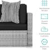 imageBest Choice Products 7Piece Modular Outdoor Sectional Wicker Patio Conversation Set w 2 Pillows Coffee Table Cover Included  TaupePistachioGrayBlack