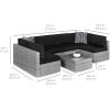 imageBest Choice Products 7Piece Modular Outdoor Sectional Wicker Patio Conversation Set w 2 Pillows Coffee Table Cover Included  TaupePistachioGrayBlack