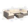 imageBest Choice Products 7Piece Modular Outdoor Sectional Wicker Patio Conversation Set w 2 Pillows Coffee Table Cover Included  TaupePistachioGrayCream