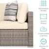 imageBest Choice Products 7Piece Modular Outdoor Sectional Wicker Patio Conversation Set w 2 Pillows Coffee Table Cover Included  TaupePistachioGrayCream