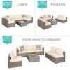 imageBest Choice Products 7Piece Modular Outdoor Sectional Wicker Patio Conversation Set w 2 Pillows Coffee Table Cover Included  TaupePistachioGrayCream