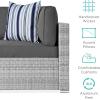 imageBest Choice Products 7Piece Modular Outdoor Sectional Wicker Patio Conversation Set w 2 Pillows Coffee Table Cover Included  TaupePistachioGrayGray
