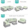 imageBest Choice Products 7Piece Modular Outdoor Sectional Wicker Patio Conversation Set w 2 Pillows Coffee Table Cover Included  TaupePistachioGrayLight Mint