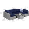imageBest Choice Products 7Piece Modular Outdoor Sectional Wicker Patio Conversation Set w 2 Pillows Coffee Table Cover Included  TaupePistachioGrayNavy
