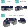 imageBest Choice Products 7Piece Modular Outdoor Sectional Wicker Patio Conversation Set w 2 Pillows Coffee Table Cover Included  TaupePistachioGrayNavy