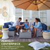 imageBest Choice Products 7Piece Modular Outdoor Sectional Wicker Patio Conversation Set w 2 Pillows Coffee Table Cover Included  TaupePistachioGrayPastel Blue