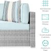 imageBest Choice Products 7Piece Modular Outdoor Sectional Wicker Patio Conversation Set w 2 Pillows Coffee Table Cover Included  TaupePistachioGrayPastel Blue