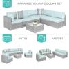 imageBest Choice Products 7Piece Modular Outdoor Sectional Wicker Patio Conversation Set w 2 Pillows Coffee Table Cover Included  TaupePistachioGrayPastel Blue
