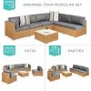 imageBest Choice Products 7Piece Modular Outdoor Sectional Wicker Patio Conversation Set w 2 Pillows Coffee Table Cover Included  TaupePistachioNaturalCement Gray