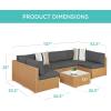 imageBest Choice Products 7Piece Modular Outdoor Sectional Wicker Patio Conversation Set w 2 Pillows Coffee Table Cover Included  TaupePistachioNaturalGray