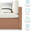 imageBest Choice Products 7Piece Modular Outdoor Sectional Wicker Patio Conversation Set w 2 Pillows Coffee Table Cover Included  TaupePistachioNaturalIvory