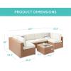 imageBest Choice Products 7Piece Modular Outdoor Sectional Wicker Patio Conversation Set w 2 Pillows Coffee Table Cover Included  TaupePistachioNaturalIvory
