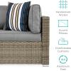 imageBest Choice Products 7Piece Modular Outdoor Sectional Wicker Patio Conversation Set w 2 Pillows Coffee Table Cover Included  TaupePistachioTaupeCement Gray