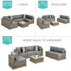 imageBest Choice Products 7Piece Modular Outdoor Sectional Wicker Patio Conversation Set w 2 Pillows Coffee Table Cover Included  TaupePistachioTaupeCement Gray