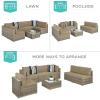 imageBest Choice Products 7Piece Modular Outdoor Sectional Wicker Patio Conversation Set w 2 Pillows Coffee Table Cover Included  TaupePistachioTaupeDesert